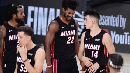 Jimmy Butler lideró la primera victoria de Miami Heat en las finales de la NBA 2020. Foto AFP.