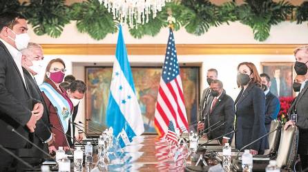 <b><span class=mln_uppercase_mln>Archivo.</span></b> El gobierno de Xiomara Castro ha tenido reuniones al más alto nivel con EE UU como la visita de Kamala Harris a la toma de posesión.
