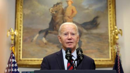 El mandatario estadounidense, Joe Biden, durante el anuncio de su nueva medida para aliviar los prestamos estudiantiles.
