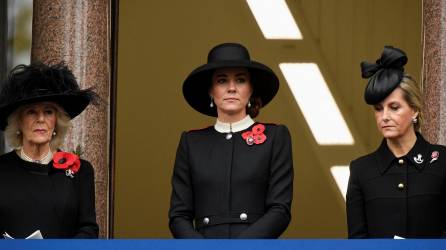 Kate Middleton se convirtió en la representante de la reina Isabel II durante el homenaje a los caídos en el Día del Armisticio, luego de que la longeva monarca se viera obligada a cancelar su participación en una de las tradiciones más simbólicas del Reino Unido por problemas de salud que mantienen en alerta a los británicos.