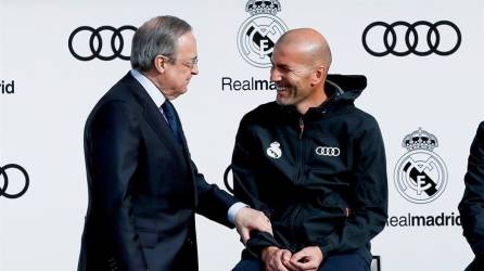 Florentino Pérez junto a Zinedine Zidane en el Real Madrid.