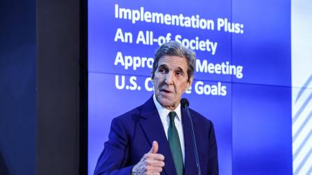 El enviado especial de Estados Unidos para el clima, John Kerry, durante su disertación en la COP27.