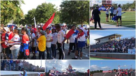 Olimpia se estrena en una nueva gira por Estados Unidos y este sábado enfrentará el primer compromiso de los seis que tendrá. La afición como es de costumbre cuando llega el más campeón de Honduras a suelo norteamericano se vuelva para apoyarlos. Fotos: Bayron Gómez