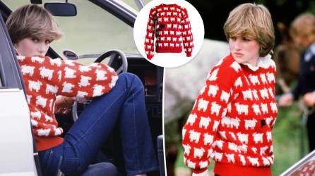 El suéter fue llevado por la princesa Diana en un partido de polo del príncipe Carlos en junio de 1981, un mes antes de su boda.
