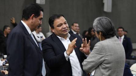 Jari Dixon en conversaciones con representantes de otras bancadas en el Congreso Nacional | Fotografía de archivo