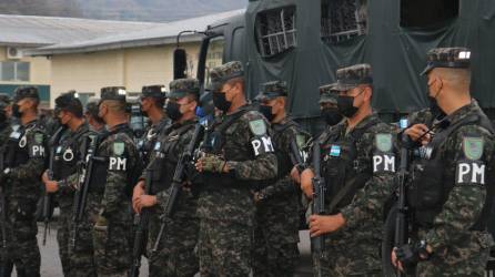 Un contingente de la Policia Militar del Orden Público (PMOP) fue movilizado este viernes a la zona fronteriza con El Salvador.