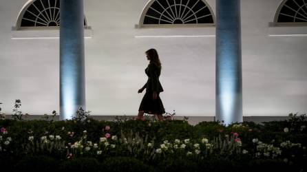 Melania Trump, cuando era primera dama, en el Jardín de las Rosas de la Casa Blanca, en Washington, el 25 de agosto de 2020.