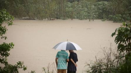 El río Chamelecón durante las lluvias de las últimas semanas en Honduras.