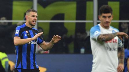 Edin Dzeko fue el héroe del Inter al marcar el gol de la victoria.