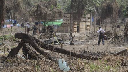 Los predios que son privados están siendo divididos en lotes. Algunos propietarios han puesto seguridad privada mientras esperan que las autoridades actúen. FOTOS: Héctor Edú