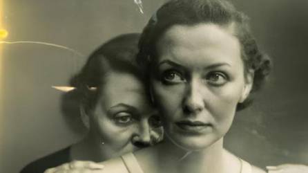 La imagen que muestra a dos mujeres de frente ante la cámara, en un estilo antiguo, fue creada con Inteligencia Artificial.