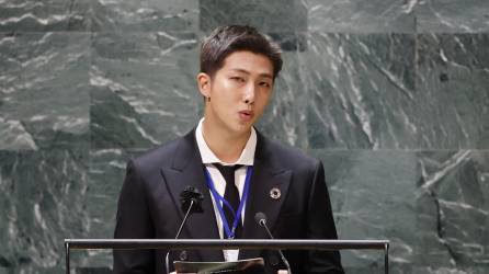 Imagen de Archivo de RM, el líder de la banda de K-pop BTS.