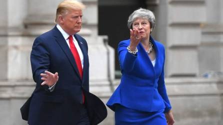 Trump se reunió con la primera ministra británica, Theresa May, como parte de su visita de Estado a Reino Unido./AFP.