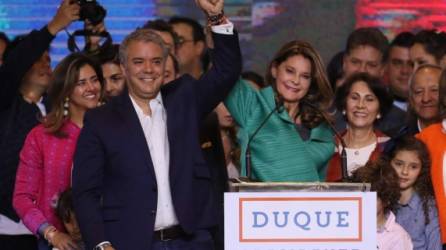 El presidente electo de Colombia, el uribista Iván Duque y su fórmula presidencial, Marta Lucía Ramírez. EFE