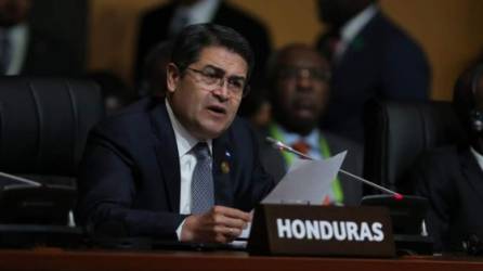El mandatario hondureño Juan Orlando Hernández durante la Cumbre de las Américas.