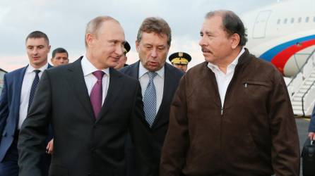Ortega y Putin durante una visita del presidente ruso a Nicaragua en 2014.
