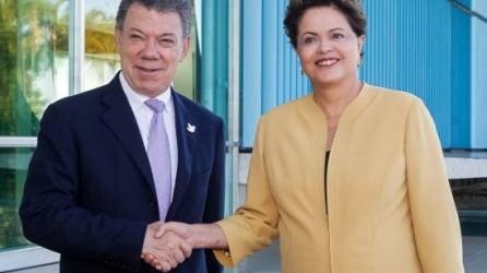 El presidente Santos se reunió con su par brasileña Dilma Rousseff en Brasilia.