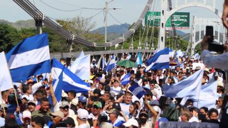 Fotografía muestra la última movilización del Bloque de Oposición Ciudadana en la ciudad de Choluteca, zona sur de Honduras.