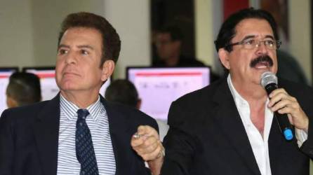 Salvador Nasralla junto al expresidente y ahora asesor presidencial, Manuel Zelaya Rosales.