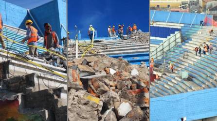 El Estadio Nacional Chelato Uclés arrancó con su segundo día de trabajo en cuanto a la reconstrucción de las graderías del recinto capitalino.