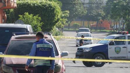 Agentes de la Policía custodian la zona del taxista muerto.