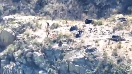 Vista aérea del grupo de sicarios captados por el dron.