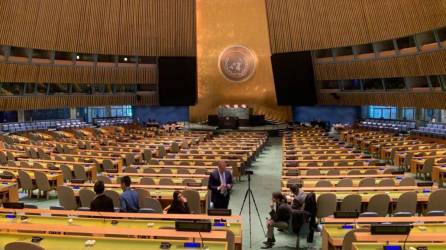 Vista de las instalaciones donde se desarrolla las asambleas de la Organización de las Naciones Unidas.