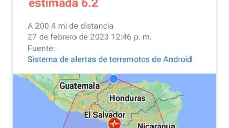 Esta es la alerta de terremoto que mandó Google a los dispositivos Android.