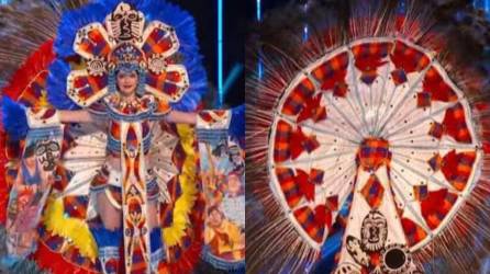 Zu Clemente, Miss Honduras Universo 2023, ha puesto en foco la riqueza cultural lenca y su legado artesanal textil en la competencia de trajes nacionales (National Costume) de Miss Universo 2023.