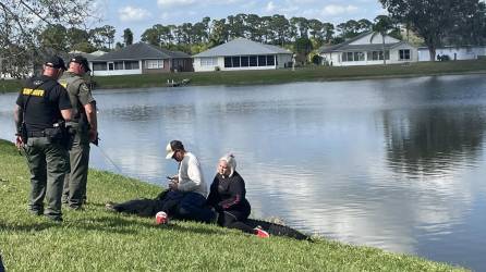 Agentes del condado de St. Lucie y de la Comisión de Conservación de la Pesca y la Fauna estatal capturaron al caimán que mató a una mujer de 85 años en Florida.