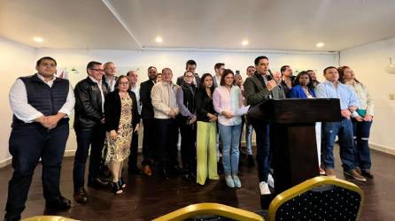 Líderes del Bloque de Oposición Ciudadana (BOC) brindaron una conferencia de prensa este miércoles 31 de enero de 2024, en Tegucigalpa.