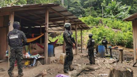 Militares hallaron el narcolaboratorio en una zona montañosa de Colón.