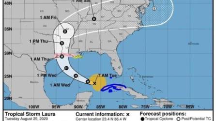 El gobernador de Texas, Greg Abbott, advirtió que Laura puede llegar a ser similar a otras tormentas anteriores como Ike o Rita.