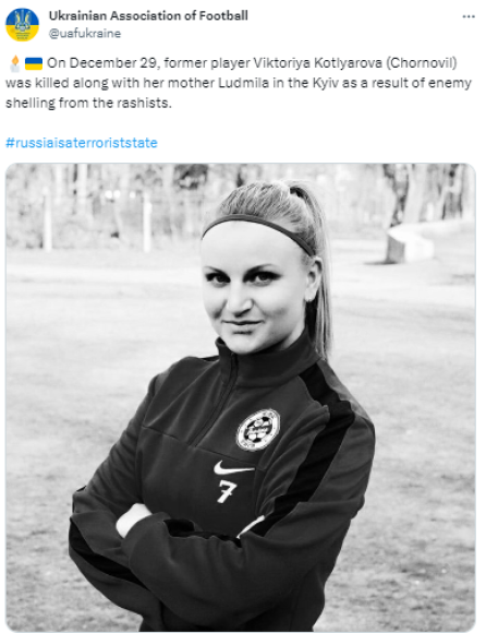La Federación Ucraniana de Fútbol (UAF), fue la encargada de informar de la trágica muerte de la jugadora, quien estaba acompañada de su madre.