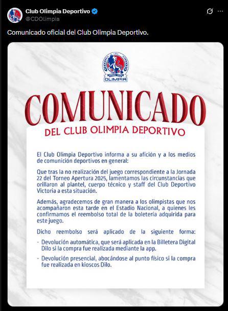 Enfado e indignación por lo que pasó en el Olimpia-Victoria: vergüenza