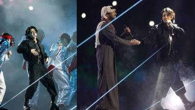 Jung Kook, de BTS, y el artista catarí Fahad Al-Kubaisi, las estrellas de la ceremonia de inauguración del Mundial de Qatar 2022.