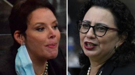 Las diputadas Beatriz Valle, de Libre, y Ligia Ramos, del Partido Salvador de Honduras.