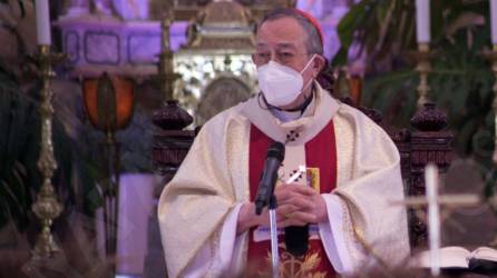 El cardenal de Honduras, Óscar Andrés Rodríguez, durante la Misa Crismal.