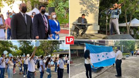 Con música, color y muchísimo patriotismo, la Universidad Nacional Autónoma de Honduras en el Valle de Sula (Unah-VS) desarrolló el acto de izamiento de la Bandera Nacional.