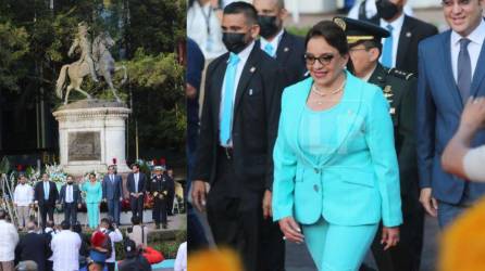 La presidenta de Honduras brindó un discurso en el Estadio Nacional.