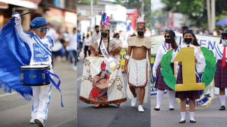 Los desfiles fueron encabezados por las autoridades de la ciudad.