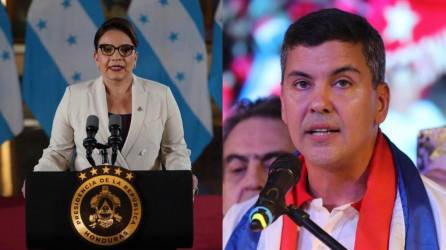 Xiomara Castro, presidenta de Honduras, y Santiago Peña, presidente electo de Paraguay.