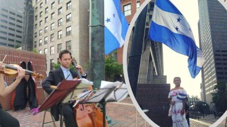 Una ceremonia cultural y cívica amenizó el izamiento del pabellón de Honduras en Boston. Fotografías: Consulado de Honduras en Boston