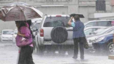Foto de archivo de lluvias en San Pedro Sula.