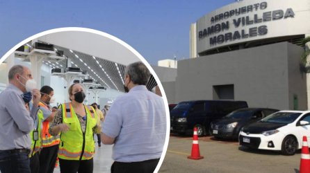 El Presidente de la CCIC, Eduardo Facussé, junto al director Karim Qubain, recorrieron junto a las autoridades de la Empresa Hondureña Infraestructura y Servicios Aeroportuarios (EHISA) las instalaciones de la terminal.