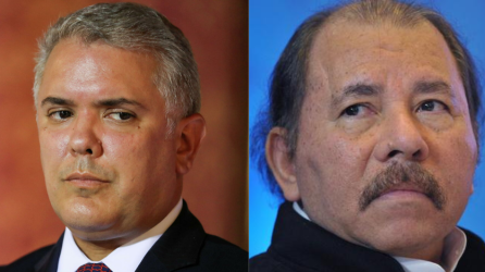 El presidente de Colombia, Ivan Duque y el presidente de Nicaragua, Daniel Ortega.