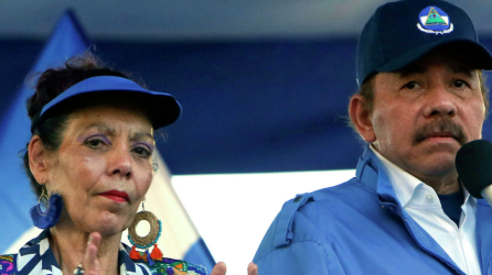 El presidente Daniel Ortega y su esposa la vicepresidenta Rosario Murillo.