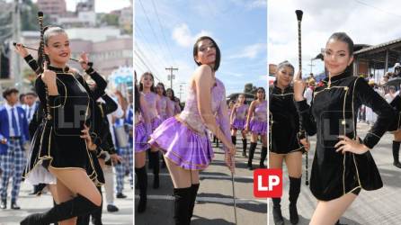 Los cuadros de palillonas de los diferentes centros educativos de Tegucigalpa ya derrochan belleza y deleitan a los presentes con sus vistosos trajes y coreografías en el Estadio Nacional “Chelato Uclés”, de Tegucigalpa.