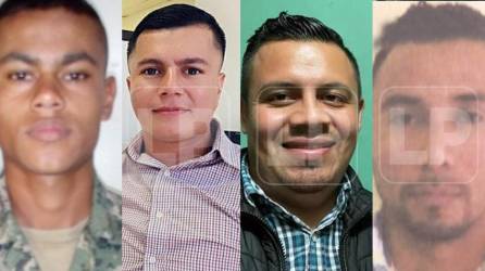 Rostros de los cuatro uniformados que perdieron la vida: Juan Fernando Vargas, Wálter Bairon Sánchez, Darwin Adán Ilovares y Osly Edgardo Núñez.