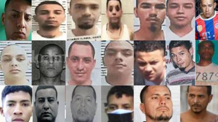 20 rostros de los 39 asesinatos de reclusos suscitados entre junio de 2017 y julio de 2022.